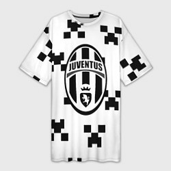 Женская длинная футболка Juventus x minecraft pattern