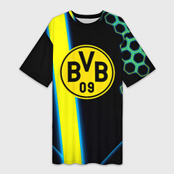 Женская длинная футболка Borussia соты броня