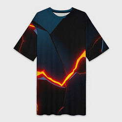 Футболка женская длинная Breaking block, цвет: 3D-принт