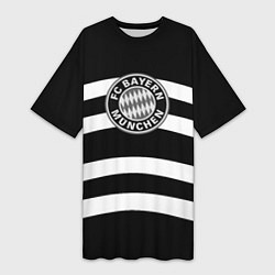 Футболка женская длинная Bayern Mnchen волны, цвет: 3D-принт