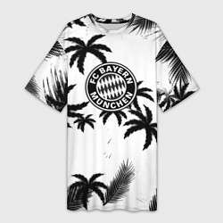 Футболка женская длинная Бавария Мюнхен тропики, цвет: 3D-принт