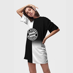 Футболка женская длинная Бавария Мюнхен геометрия градиент, цвет: 3D-принт — фото 2