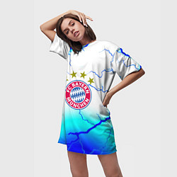 Футболка женская длинная Бавария Мюнхен молнии, цвет: 3D-принт — фото 2