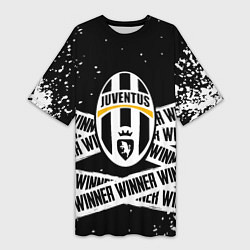 Женская длинная футболка Juventus подедитель краски