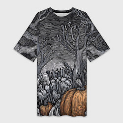 Футболка женская длинная Осенние шалости духов, цвет: 3D-принт
