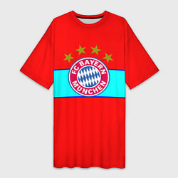 Футболка женская длинная Бавария Мюнхен полосы линии, цвет: 3D-принт