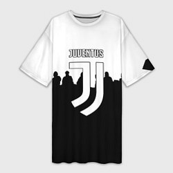 Футболка женская длинная Ювентус команды, цвет: 3D-принт