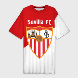 Футболка женская длинная Sevilla FC, цвет: 3D-принт