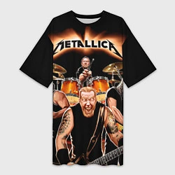 Женская длинная футболка Metallica Band