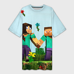 Женская длинная футболка Minecraft Stories