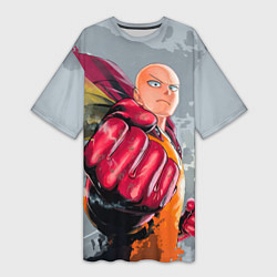 Футболка женская длинная One Punch Man Fist, цвет: 3D-принт