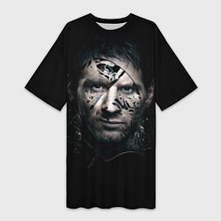 Футболка женская длинная Messi Black, цвет: 3D-принт