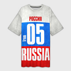 Футболка женская длинная Russia: from 05, цвет: 3D-принт
