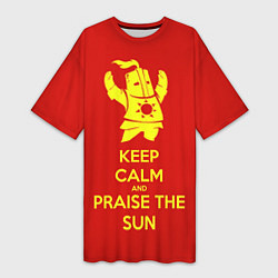 Футболка женская длинная Keep Calm & Praise The Sun, цвет: 3D-принт