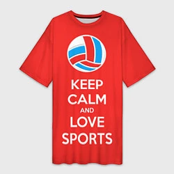Женская длинная футболка Keep Calm & Love Volleyball