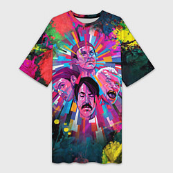 Футболка женская длинная Red Hot Chili Peppers Art, цвет: 3D-принт