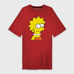 Футболка женская-платье Lisa Simpson, цвет: красный