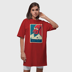 Футболка женская-платье Zoidberg: Why not?, цвет: красный — фото 2