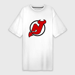 Футболка женская-платье New Jersey Devils, цвет: белый