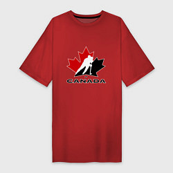 Футболка женская-платье Canada, цвет: красный
