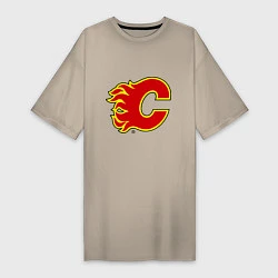 Футболка женская-платье Calgary Flames, цвет: миндальный