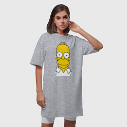 Футболка женская-платье Homer Face, цвет: меланж — фото 2