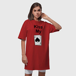 Футболка женская-платье Kiss my card, цвет: красный — фото 2
