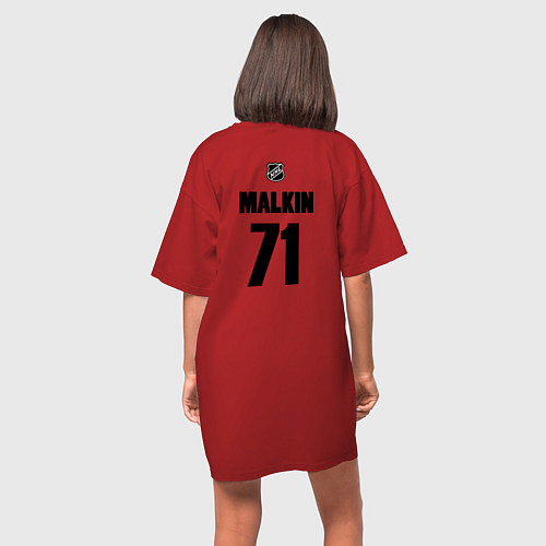 Женская футболка-платье Pittsburgh Penguins: Malkin 71 / Красный – фото 4