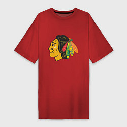 Футболка женская-платье Chicago Blackhawks, цвет: красный