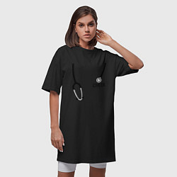 Футболка женская-платье Love Dr. House, цвет: черный — фото 2