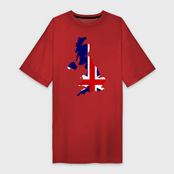 Футболка женская-платье Великобритания (Great Britain), цвет: красный