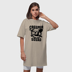 Футболка женская-платье Creeper Squad, цвет: миндальный — фото 2