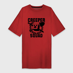 Футболка женская-платье Creeper Squad, цвет: красный