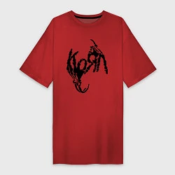Футболка женская-платье Korn bones, цвет: красный