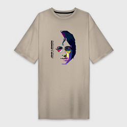 Футболка женская-платье John Lennon: Techno, цвет: миндальный