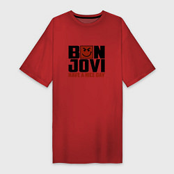Футболка женская-платье Bon Jovi: Nice day, цвет: красный