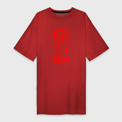 Футболка женская-платье Дэвид Боуи, цвет: красный
