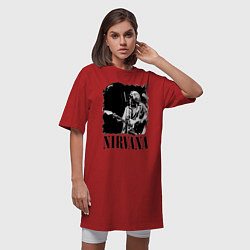 Футболка женская-платье Black Nirvana, цвет: красный — фото 2