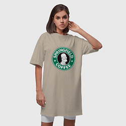 Футболка женская-платье Springfield Coffee, цвет: миндальный — фото 2
