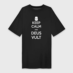 Футболка женская-платье Keep Calm & Deus Vult, цвет: черный