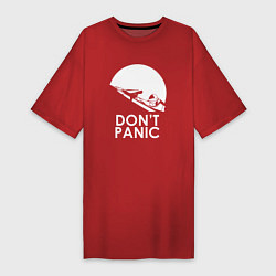 Футболка женская-платье Elon: Don't Panic, цвет: красный