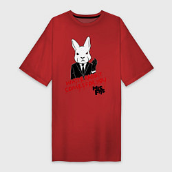 Футболка женская-платье Misfits: White rabbit, цвет: красный
