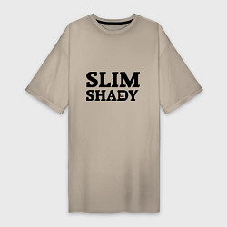 Футболка женская-платье Slim Shady: Big E, цвет: миндальный