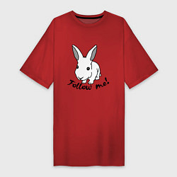 Футболка женская-платье Rabbit: follow me, цвет: красный