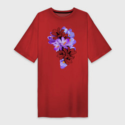 Футболка женская-платье Krokus Flower, цвет: красный