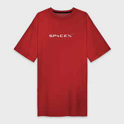 Футболка женская-платье SpaceX, цвет: красный