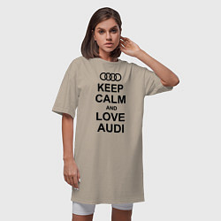 Футболка женская-платье Keep Calm & Love Audi, цвет: миндальный — фото 2