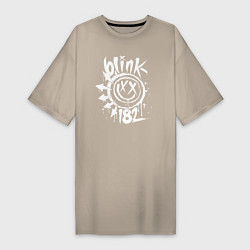 Футболка женская-платье Blink-182: Smile, цвет: миндальный