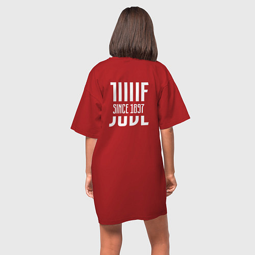 Женская футболка-платье Juventus: Black & White / Красный – фото 4