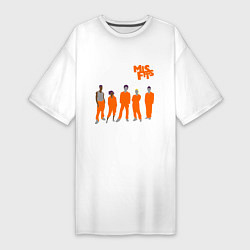 Футболка женская-платье Misfits Orange, цвет: белый